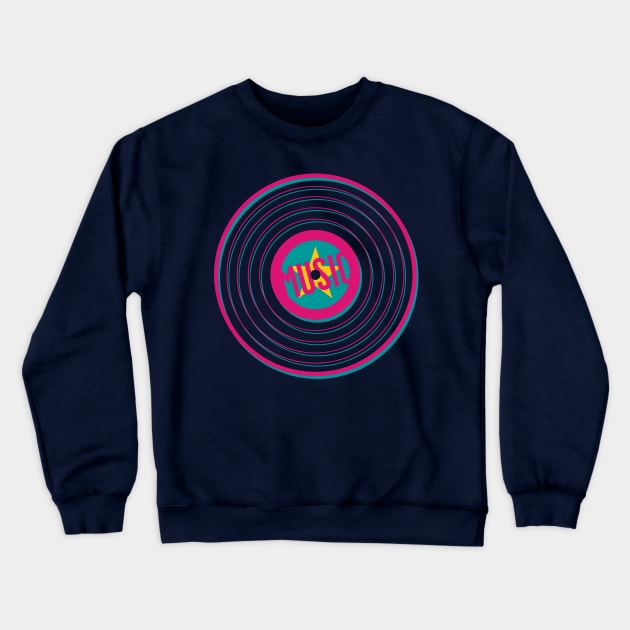 Retro Vinyl Music II Crewneck Sweatshirt by Dellan